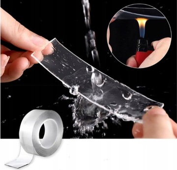 Двусторонняя монтажная лента NANO, многоразовая, водонепроницаемая, прочная, 10 м