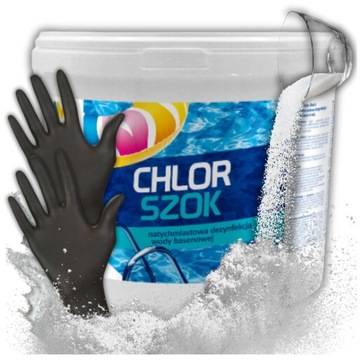 CHLOR SZOK 3KG SHOCK CHEMIA BASENOWA DEZYNFEKCJA WODY GRANULAT GAMIX GRATIS