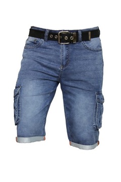 MĘSKIE KRÓTKIE SPODENKI - BOJÓWKI JEANS W32 PAS 84-86+