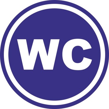 Naklejka informacyjna WC toaleta okrągła 10 cm