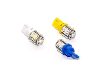 ŻARÓWKI DIODY 9 x LED SMD T10 W5W ŻÓŁTE