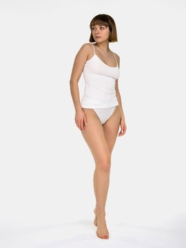 ЖЕНСКАЯ БЛУЗКА НА РЕМЕШКАХ, ФУТБОЛКА ИЗ ОДНОГО ХЛОПКА, БАЗОВЫЙ, БЕЛЫЙ L