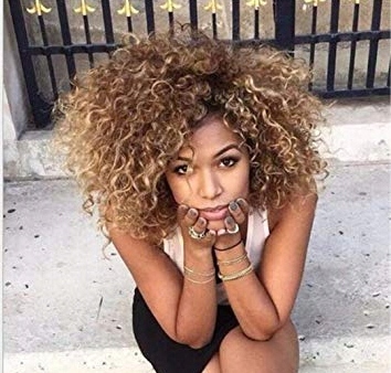 PERUKA AFRO KRĘCONE WŁOSY BLOND LOKI