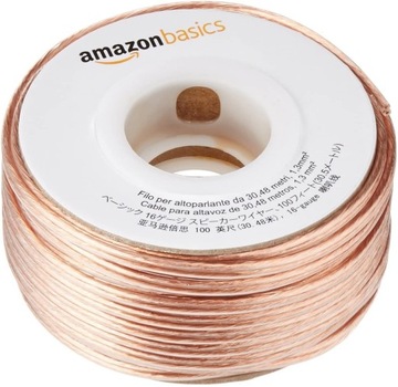 AmazonBasics SW100FT kabel audio 30m Przezroczysty