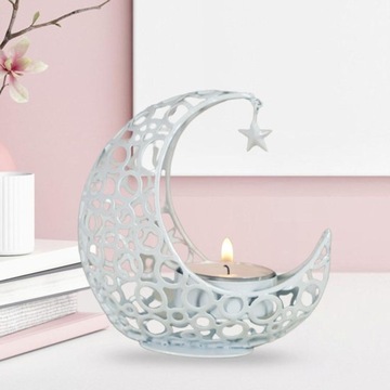 Metalowy świecznik Tea Light Świeczniki Kandelabry Dekory Białe