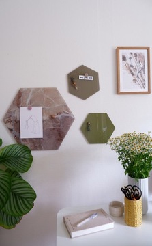 MARMUR BEŻ heksagonalna TABLICA MAGNETYCZNA 42x48