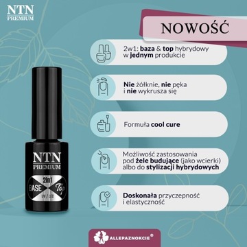 Zestaw hybrydowy 10x lakier NTN + baza top Gratis