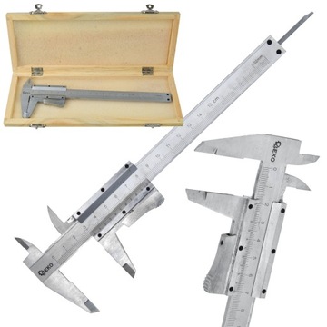 ТОЧНЫЙ СУППОРТ 0-150ММ 0,02ММ С ЗАМКОМ GEKO АВТОМАТИЧЕСКИЙ + ДЕРЕВЯННЫЙ КОРПУС