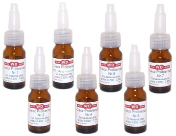 НАБОР ТЕСТОВОЙ ЖИДКОСТИ ДЛЯ ТЕСТИРОВАНИЯ ЗОЛОТА, 7 ШТ.