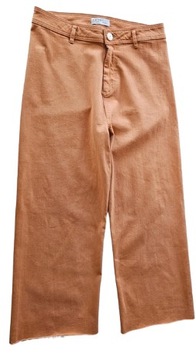 Primark spodnie jeansowe pomarańczowe szeroka nogawka 44