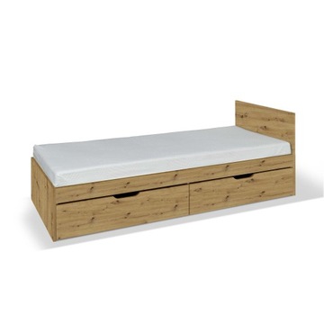Łóżko dąb artisan pod materac 90x200 z szufladami