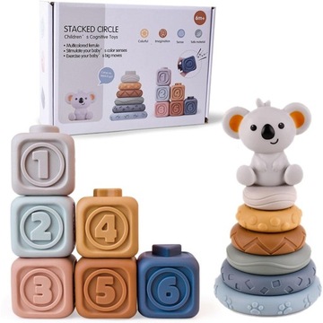 МЯГКИЕ РЕЗИНОВЫЕ БЛОКИ СЕНСОРНАЯ БАШНЯ ОБРАЗОВАТЕЛЬНАЯ ПИРАМИДА МИШКИ ТИДИ