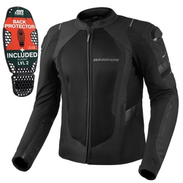 Kurtka motocyklowa tekstylna SHIMA MESH PRO 2.0 2 BLACK MESHPRO GRATISY