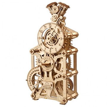 Zegar Engine Clock Ugears drewniany model 3d