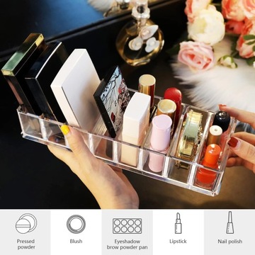 Органайзер для теней, 8 ячеек, акрил, для выдвижных ящиков, органайзер для