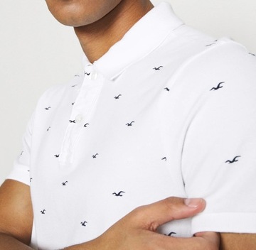 HOLLISTER California _ Białe Męskie Polo Mini Logo White _ L