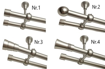 ДВОЙНОЙ ПОТОЛОЧНЫЙ КАРДИН, СЕРЕБРЯНЫЙ, 19мм/360см