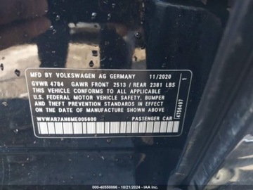 Volkswagen Arteon 2021 Volkswagen Arteon Se, 2021r., 2.0L 2.0 Benzyna 268KM, zdjęcie 8