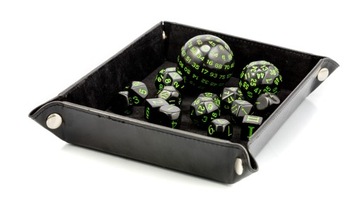 НАБОР ИЗ 15 КУБИКОВ ДЛЯ РПГ, ЧЕРНО-ЗЕЛЕНЫЙ НАБОР ИЗ 15 КУБИКОВ