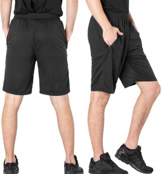 Spodenki męskie dresowe przed kolano rozm 2XL krótkie spodnie CZARNE