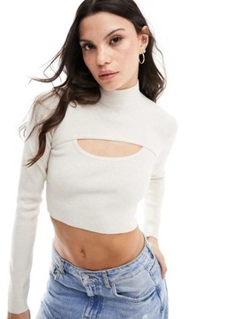 BERSHKA KRÓTKI SWETER CROP STÓJKA 638 NH2__M