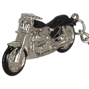 Czarny stylowy brelok do kluczyków dla motocyklisty harley honda chopper