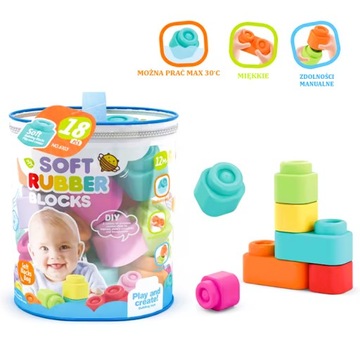 KLOCKI MIĘKKIE SOFT 23 SZTUKI TORBA