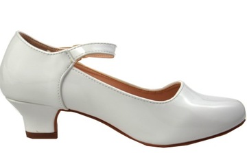 КОЖАНЫЕ ТУФЛИ С УЗОРОМ на каблуке БЕЛЫЕ r32