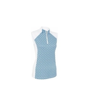 Callaway Damskie Polo Bez Rękawów Zip Geo Printed Biała XS