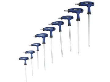 ОТВЕРТКИ УГЛОВЫЕ TORX С ОТВЕРСТИЯМИ 9 шт. T10- T50