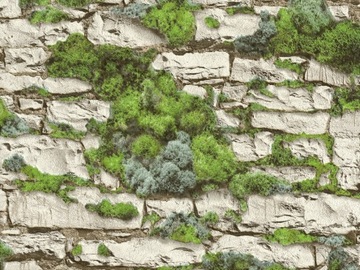 Tapeta zmywalna mech mur cegła kuchnia łazienka 3D