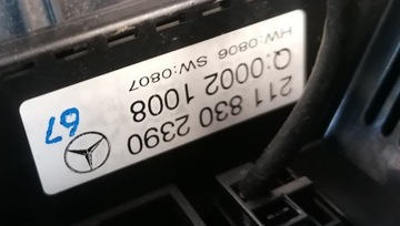 MERCEDES E W211 02R- PANEL KLIMATIZACE 2118302390