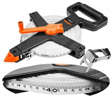 ИЗМЕРИТЕЛЬНАЯ ЛЕНТА NEO ИЗМЕРИТЕЛЬНАЯ МЕРА ИЗ СТЕКЛОСТЕКЛА ГЕОДЕЗИАНСКАЯ 50М В РУКАНЕ