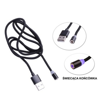 KABEL MAGNETYCZNY USB 3 W 1 MICRO, TYP-C, LIGHTING