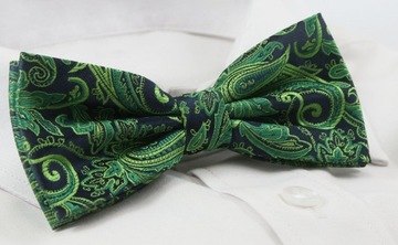 Мужской галстук-бабочка с нагрудным платком — Alties — травяно-зеленый, узор