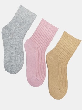 3x Skarpetki Damskie Długie Bawełniane Skarpety Klasyczne Gładkie 39-41