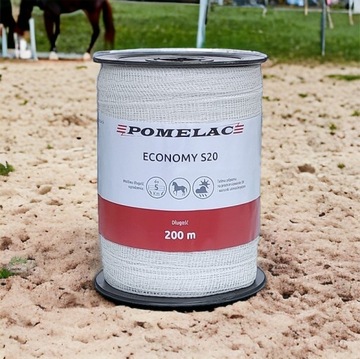 TAŚMA DO PASTUCHA DLA KONI 200M, 20MM szerokości - POMELAC MOCNA, DO 90KG!