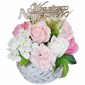 Букет мыльных цветов, розы, гортензии, мыльных гвоздик на День матери