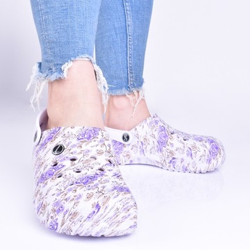 ЖЕНСКИЕ ТАПОЧКИ CROX ЛЕГКИЕ САДОВЫЕ САБО С ЦВЕТОЧНЫМ УЗОРОМ ИЗ ПЕНЫ