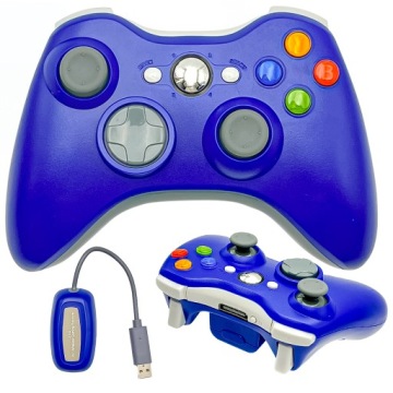 Bezdrátový Ovladač Xbox 360 Blue S Vibracemi Přijímač Modrý Ovladač