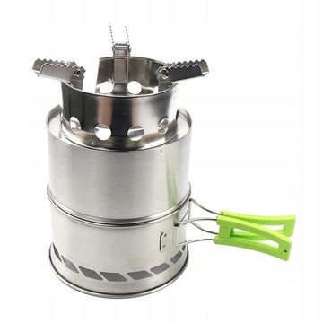 Портативная дровяная печь для кемпинга с листьями