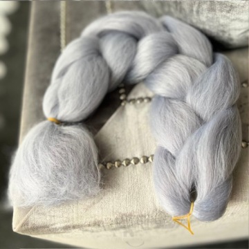 Синтетические волосы для косичек А40 серо-серые SEOL Boxer Braids