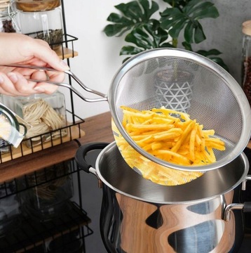 КОРЗИНА ДЛЯ ЖАРКИ КАРТОФЕЛЯ ФРИ С ЖИРОМ, СТРЕЙН