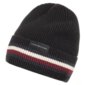 Czapka Męska Tommy Hilfiger Corporate Beanie Czarna AM0AM11484 BDS