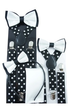 Szelki męskie w gwiazdy mucha muszka do garnituru