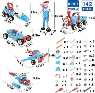 БЛОКИ Конструктор для сборки забавных транспортных средств