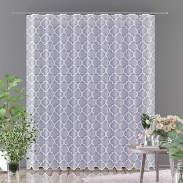 Firanka żakardowa biała gotowa na taśmie 300x250cm S517
