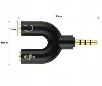 МИНИ-ДЖЕК AUX РАЗДЕЛИТЕЛЬ МИКРОФОН НАУШНИКИ
