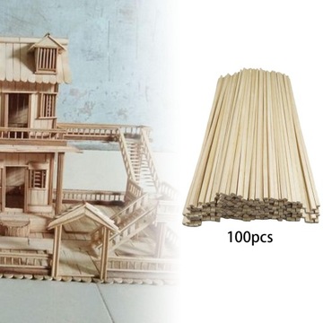 100 sztuk niedokończonych kwadratowych patyczków Woodcrafts drewniany kwadr