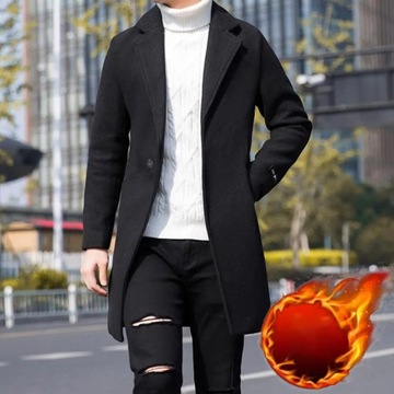 2023 Winter New Men's Coat Lapel Warm Slim Fit Win